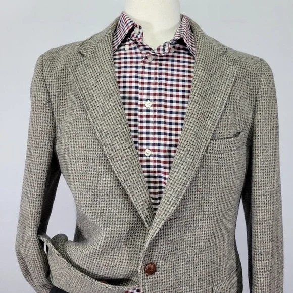 VTG Levi's Stratus Men's Tweed Sport Coat Blazer‎ Two Button Brown Wool Size 44L